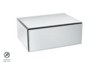 An Image of Inga Mirrored Floating Bedside / Console / Shelf / Storage System