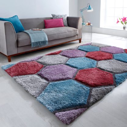1ce28500ca93b3c3ab7f4ffd3f7fa9c7f2d996d80ed4043265255481c2a6a571.jpg An Image of Honeycomb Rug MultiColoured