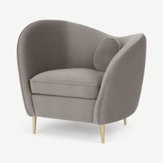 An Image of Kooper Accent Armchair, Purbeck Grey Velvet