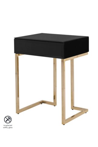An Image of Lorenzo Toughened Black Glass Side Table