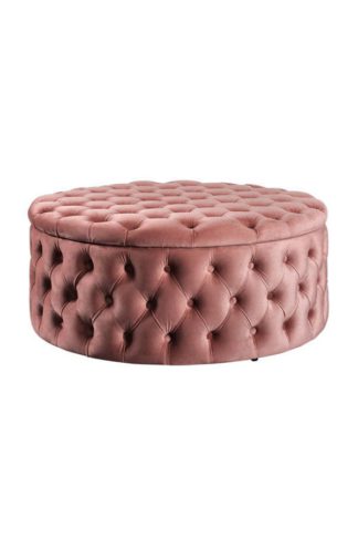 An Image of Mylia Storage Ottoman - Blush Pink