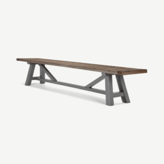 An Image of Iona Extra Large Bench, Solid Pine and Grey