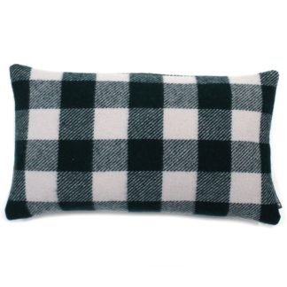 An Image of Country Living Wool Gingham Cushion - 30x50cm - Dark Green