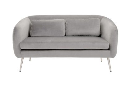 21a66492dcee11271942a1ed668ccdeafc2523f9103ae751a5331fbd4baf41ce.jpg An Image of Roanna Two Seat Sofa - Dove Grey - Silver + Brass Legs
