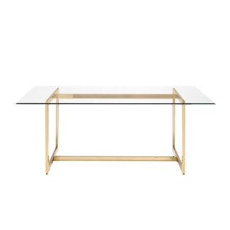 An Image of Quad Brass Dining Table