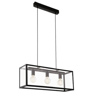 An Image of EGLO Charterhouse Industrial 3L Pendant Light