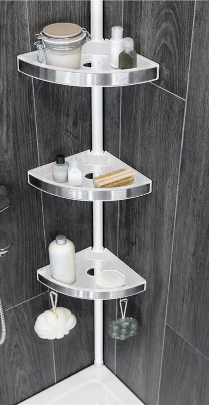 An Image of Lloyd Pascal 3 Tier Corner Shelving Unit - White