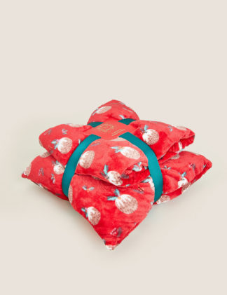 An Image of M&S Fleece Pudding Cushion and Throw Bundle