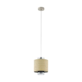 An Image of EGLO Mediouna Seagrass Pendant Light