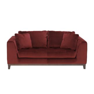 An Image of Harlow 2 Seater Velvet Sofa, Burgundy