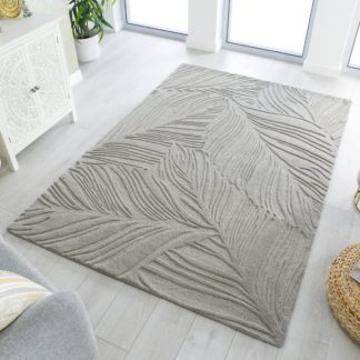 An Image of Lino Leaf Rug Grey