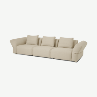 An Image of Jacklin 3 Seater Sofa, Natural Recycled Weave