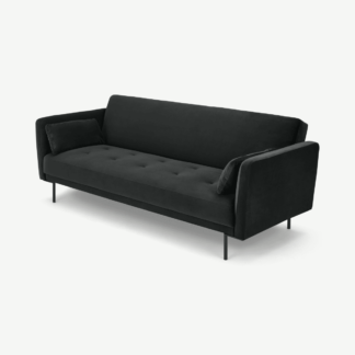 An Image of Harlow Click Clack Sofa Bed, Midnight Grey Velvet