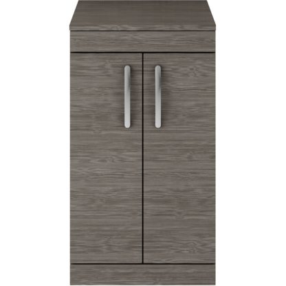 An Image of Balterley Rio 500mm Freestanding 2 Door Vanity With Worktop - Brown Grey Avola