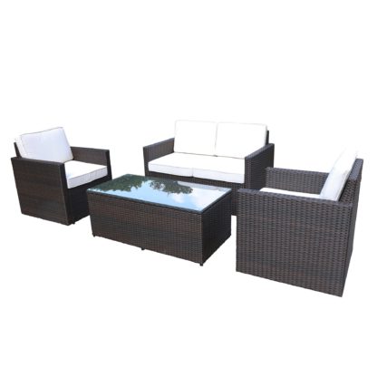 An Image of Berlin 4 Seater Outdoor Furniture Set Black