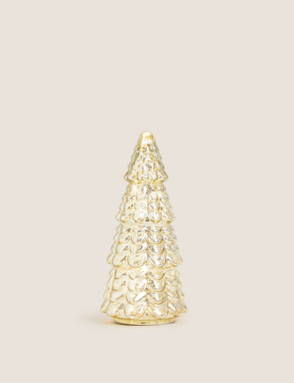An Image of M&S Small Glass Light Up Tree Room Decoration