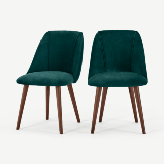 An Image of Lule Set of 2 Dining Chairs, Seafoam Blue Velvet