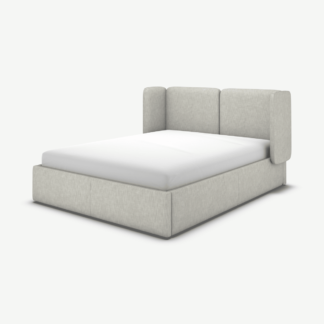 An Image of Ricola Double Ottoman Storage Bed, Ghost Grey Cotton