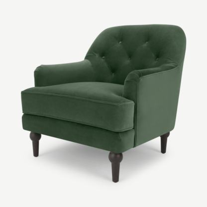 An Image of Flynn Armchair, Elm Green Velvet