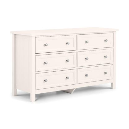 An Image of Maine White 6 Drawer Wooden Wide Chest