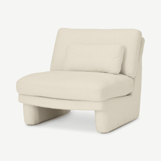 An Image of Ciara Accent Armchair, Whitewash Boucle
