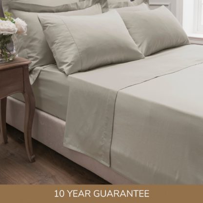 An Image of Dorma 300 Thread Count 100% Cotton Sateen Plain Flat Sheet White
