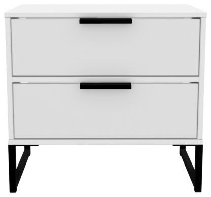 2a8e380421a7248096a202b7ea1c5233ce0163f6dab0634e61197932cc87ff89.jpg An Image of Messina 2 Drawer Bedside Table - White