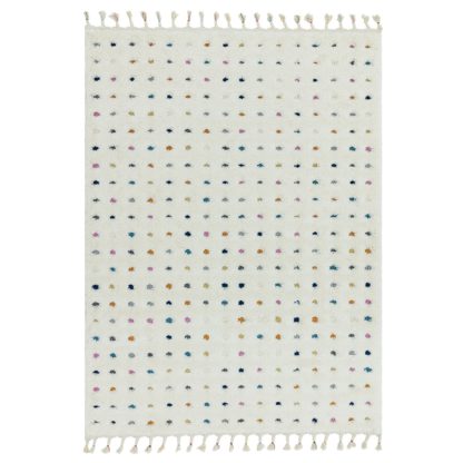 An Image of Asiatic Ariana Modern Spot Rectangle Rug - 120x170cm - White