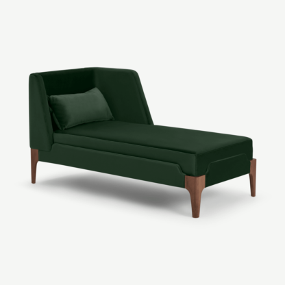 An Image of Roscoe Right Hand Facing Chaise Longue, Pine Green Velvet