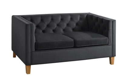 An Image of Miasto 2 Seater Sofa Storm Grey Velvet