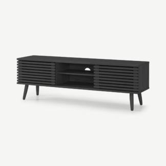 An Image of Tulma Wide TV Stand Unit, Black Wood Effect
