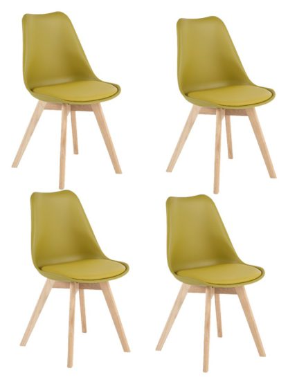 An Image of Habitat 4 Jerry Dining Chairs - Mustard