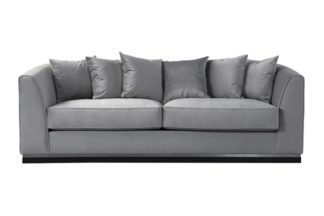 An Image of Pino Three Seat Sofa - Dove Grey - Silver Base