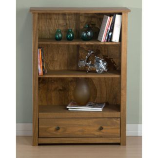 An Image of Santiago Pine 1 Drawer Bookcase