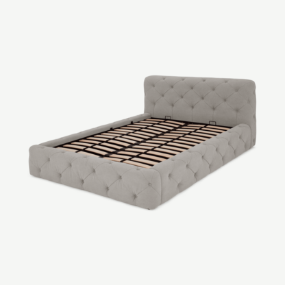 An Image of Sloan Super King Size Ottoman Storage Bed, Washed Grey Cotton