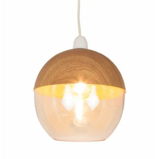 An Image of Hope Easy Fit Pendant Light Shade - Wood and Glass