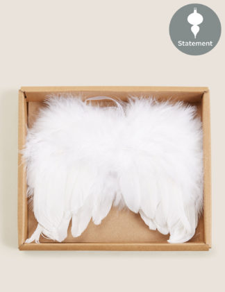 An Image of M&S 3 Pack Feather Wing Hanging Decorations