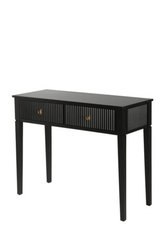 An Image of Heidi Black Console Table Brass/Silver