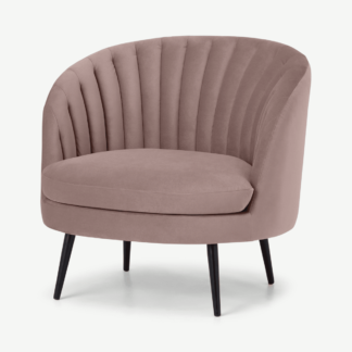 An Image of Sylvie Accent Armchair, Pearl Pink Velvet