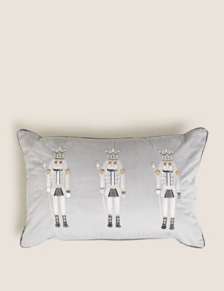 An Image of M&S Nutcracker Embroidered Bolster Cushion