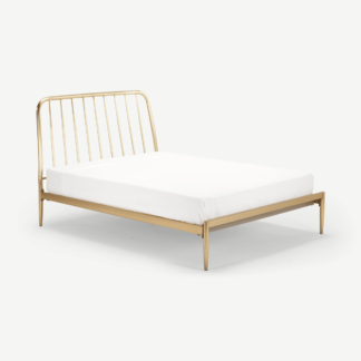 An Image of Alana Kingsize Bed, Brushed Brass