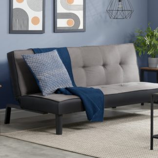 An Image of Aurora Grey Velvet Sofa Bed Grey