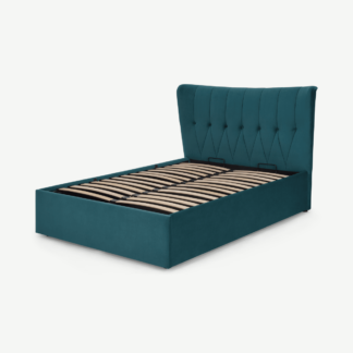 An Image of Charley King Size Ottoman Storage Bed, Seafoam Blue Velvet
