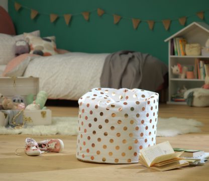 An Image of Habitat Rose Gold Polka Dot Bean Bag