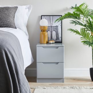 An Image of Larson 2 Drawer Grey Bedside Table Grey