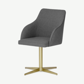 An Image of Keira Office Chair, Marl Grey & Brass