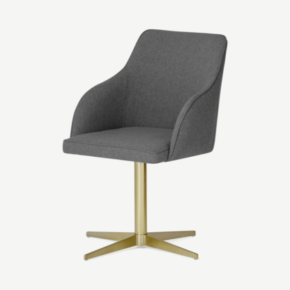 352b7d39e7f81877814246d1be929de597f9c824694c892a92126624c3596b01.png An Image of Keira Office Chair, Marl Grey & Brass