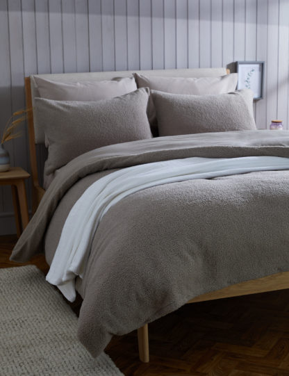 An Image of M&S Teddy Fleece Bouclé Bedding Set