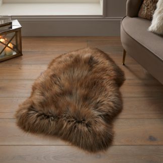 An Image of Siberia Single Pelt Faux Sheepskin Rug Siberia Brown