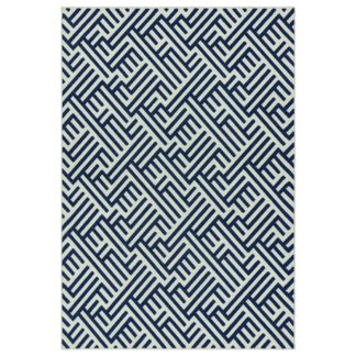 An Image of Asiatic Antibes Inside & Out Geometric Rug -160x230cm - Blue